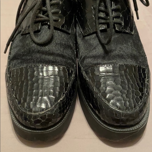F-TROUPE CREEPER OXFORD PONY HAIR & REPTILE SHOES - Picture 6 of 8